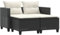 vidaXL Gartensofa 2-Sitzer mit Hockern, Outdoor Sofa Gartenmöbel, Garten Lounge Set Terrasse, Terrassenmöbel Zweisitzer, Schwarz Poly Rattan