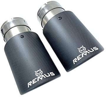 Auspuffblende Auto Universal Modifikation Edelstahl Sandstrahlen Auspuffrohr Carbon Logo Mattschwarze Abdeckung Schalldämpferspitze Auspuff Endrohr (Color : 60-101mm)