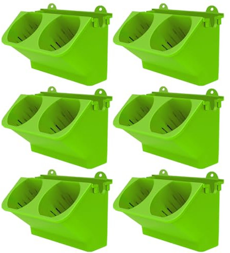 Madera de pared, macetas verticales de jardín 6 paquete 9.45x5.51x5.51 pulgadas de bolsillo de bolsillo de pared de pared de flores de riego de pared para verde a exteriores verde al aire libre
