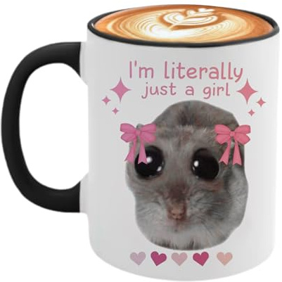 Sad Hamster White Mugs, Funny Ceramic Coffee Mug, Funny Cups for Women Men, Coffee Cup Kitchen Gadgets 2024 New, Novelty Drinking Glasses for Tea, Milk