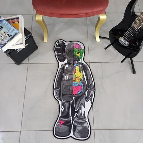Rugendary Ka-ws Teppich, beliebte Hypebeast-Raumdekoration, einzigartiges Design, Sneakerhead-Teppich, rutschfeste Unterseite, Straßenkunst-Matte, maschinenwaschbar, cooler Teppich (Hypebeast-4, 0,4 x