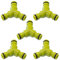 AERZETIX - C76732 - Set di 5 Connettore raccordo 1/2'' in Y a 3 vie per tubo irrigazione - adattatore separatore rapido per 3 tubi da giardino - in plastica ABS