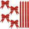 Mienocol 40 Stück Klein Geschenkschleife,17 cm Ziehschleife Geschenk Schleife Rot Geschenkband für Basteln Hochzeit Geburtstag Geschenkverpackung Weihnachtsbaum Weihnachten Party Dekoration