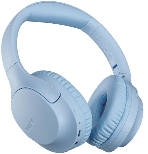 TOZO HA1 Bluetooth Headphones Over Ear with Powerful Bass, Wireless Headphones with 70H Playtime and a Foldable Design, ENC Call Noise Cancelling, Bluetooth 5.4, with App Custom EQ (Blue)