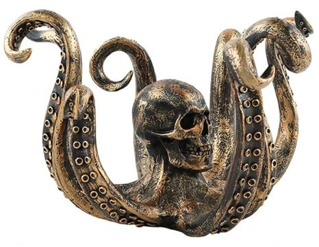 Portavasos de pulpo vintage - Soporte para taza de té de resina de calavera, estatua de escritorio náutica | Estante decorativo para tazas de café: elegante decoración de mesa con temática de pulpo pa