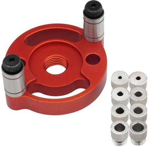 Woodworking Center Finder Kit, Drills Guide Locator with 3/4/5/6/7/8/9/10mm,Drill Guides,Drill Guide for Vertical Hole Drilling,Drilling Hole Locator Set Handheld Drill Bits and Drill Bushings