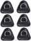 Ruqingg Aufblasbares Boot D-Ring Patch Heavy Duty Kayak Canoe D-Ring PVC Patch Accessoires 6PCS Schwarzes aufblasbares Boot-