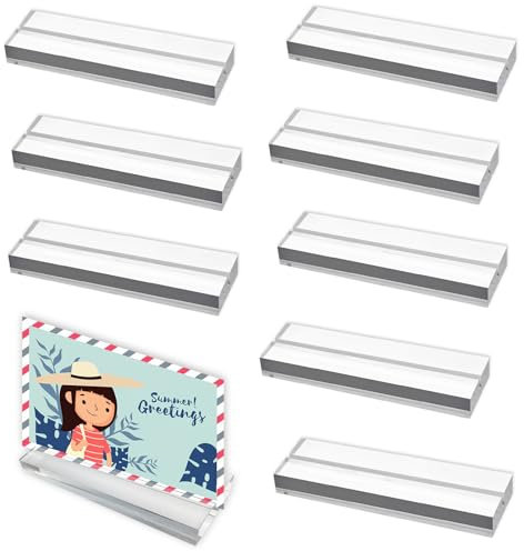 8 Stück Kartenhalter Acryl Tischkartenhalter Postkartenhalter Fotoständer Kartenständer Transparenter Fotohalter Tisch Menükartenhalter Kartenaufsteller für Hochzeit Party Café Postkarten Speisekarten