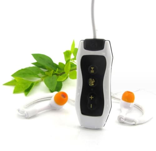 Reproductor de música MP3 con sonido, IP68, radio FM, recargable por USB 2.0, diseño de clip, diadema para natación, buceo, correr, deportes