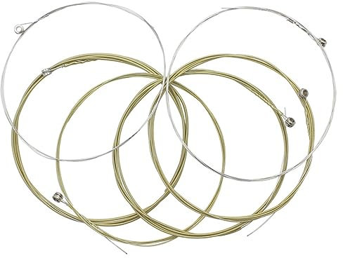 Toyvian 6 pezzi Corde per Chitarra Acustica Ottone da Sostituzione per Folk Voce Chiara e Resistente Alla Corrosione