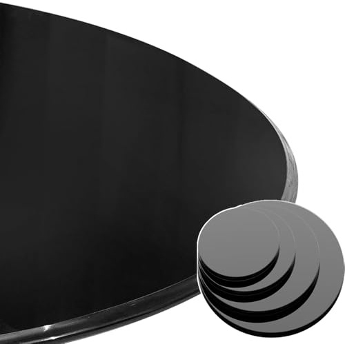 KGPGNYMYHA Runde Tischplatte Aus Gehärtetem Glas Schwarz Für Zuhause, Hitzebeständige Tischplattenschutz Ersatzplatte Für Couchtische(80cm-31.5in)