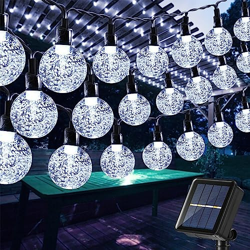 Moxled Solar Garden Lights Outdoor, 56ft/17M 100 LED Solar String Lights Waterproof, Solar Powered Crystal Ball Indoor/Outdoor Fairy Lights Decorative Lights for Garden, Patio, Yard, Parties (White)