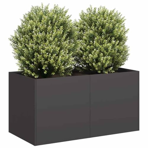 Lumanois Jardinera de Acero Laminado en frío Negro 80x40x40 cm, Casa y jardín Jardín Jardinería Maceteros y jardineras, Negro, 7.1kg