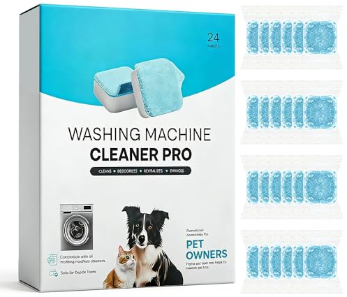 96 Tablettes Nettoyantes pour Lave-linge, Nettoyant Ultra-puissant contre les Odeurs et le Calcaire, Élimine les Poils d'Animaux et Assure un Nettoyage en Profondeur pour les Propriétaires