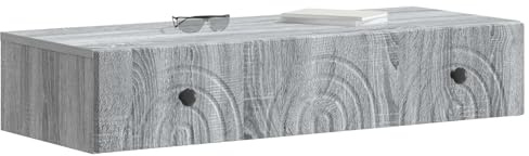 vidaXL Wandmontierter Beistelltisch Graues Sonoma 87,5 x 34,5 x 17 cm, Wohnzimmer, moderner Tisch, clevere Aufbewahrung, stylische, platzsparende Möbel für Ordnung