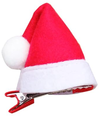 ERINGOGO Kleiner Weihnachtsmütze Haarspange für Festlichem Design aus Stoff und Eisen für Weihnachtsfeier und Xmas Bankett