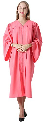 IvyRobes Adults Choir Robe Clergy Confirmation Baptism Robe Church Costume Priest Pastor Preachers Pink M