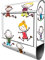 banjado® Design Briefkasten mit Happy Kids 38,5x46,5x13cm & 2 Schlüssel - Briefkasten Stahl Silber mit Zeitungsfach pulverbeschichtet - Postkasten A4 Einwurf inkl. Montagematerial