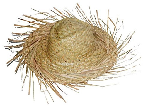 GRAND CHAPEAU DE PAILLE BEIGE ADULTE 52 CM DEGUISEMENT