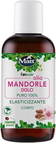 Forsan, Olio Mandorle Dolci, Olio Elasticizzante per il Corpo, Olio di Origine Vegetale e Senza Profumo, Nutre ed Idrata la Pelle, Ideale per Prevenire le Smagliature, Adatto per Pelle Secca, 250 ml