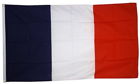 Drapeau France avec oeillets - 150x90 cm - Polyester - Bleu Blanc Rouge