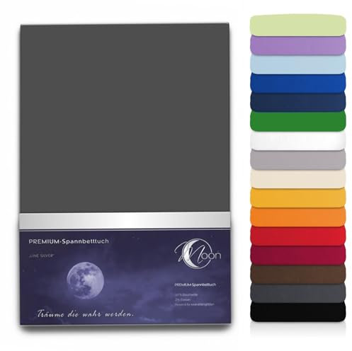 Moon Topper Spannbetttuch 190g/m² 180x200-200x220 Line Silver-anthrazit