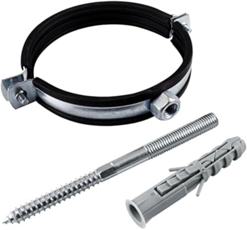 10 Stk. Rohrhalterungen Rohrbefestigung Rohrhalterung, Rohrhalter, Rohrschelle + Stockschraube Satz (3 / 89-91 mm)