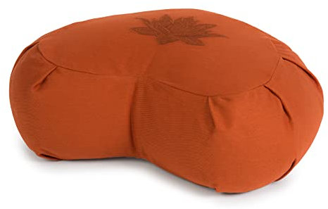 YogaStudio Buchweizen Crescent Zafu Meditationskissen - Lotus Leaf, Terracotta