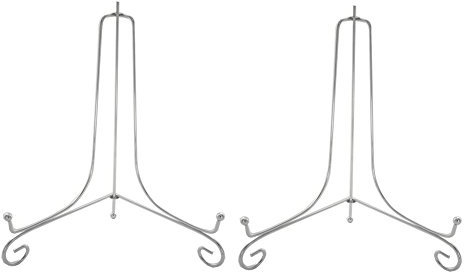 Tincogo Silber Metall Tellerständer Tellerhalter Eisen Staffelei Display Ständer für Schüssel Teller Kunst Foto Bilderrahmen (10 Zoll)