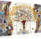 Runa Art Wandbilder Klimt Baum des Lebens Bild XXL Wohnzimmer Bunt Abstrakt Baum 120 x 80 cm 3 Teilig 004631a
