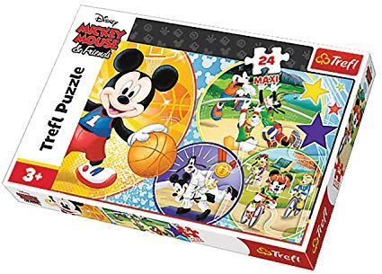 Trefl, Puzzle, Zeit für Sport, Disney Mickey Mouse and Friends, 24 Maxiteile, für Kinder ab 3 Jahren
