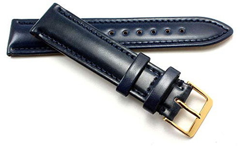 20mm GRAF Shell Cordovan Leder Uhrenarmband Ersatzband M blau