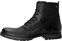 JACK & JONES - Jfworca Leather Anthracite 19 STS, Botas Clasicas Hombre, Gris, 42 EU