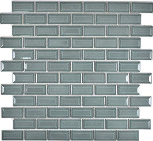 Keramikmosaik Mini Metro Subway Mosaik Fliesen Mosaikfliesen Keramik Kachel Brick Bond Diamond petrol Küche Wandverkleidung Thekenverkleidung Badewannenverkleidung Wandfliese | 10 Mosaikmatten