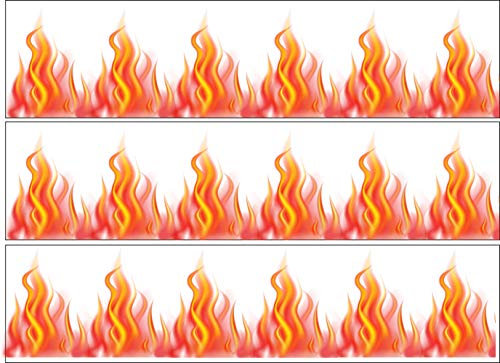 Flames Fire Border Cake Band Ribbon Side Stripes Edible Icing or Wafer 3 Strips Approx 2.5 inch x 10 inch (Wafer)