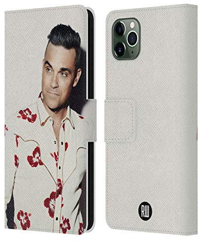 Head Case Designs Officially Licensed Robbie Williams Floral Shirt Calendar Leather Book Wallet Case Cover Compatible With Apple iPhone 11 Pro Max