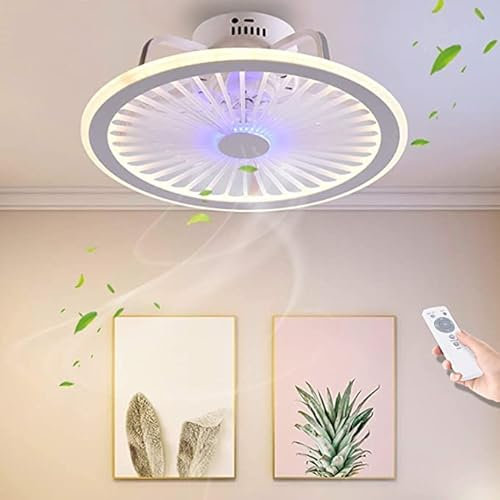 ENXING LED Fan Deckenlampe Leise Deckenventilatoren Fan Deckenleuchte Mit Beleuchtung App-Steuerung Und Fernbedienung Dimmbarer Ventilator Kronleuchter Für Schlafzimmer Wohnzimmer Kinderzimmer