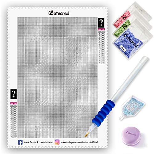 CATEARED Mystery Diamond Painting, 5D DIY Set Erwachsene Mystery Bilder with Diamond Painting Zubehör Stift Für Kinder Mosaikherstellung (runde Steinchen,30x40cm)