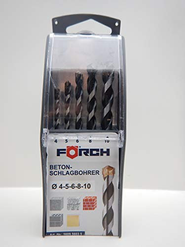 FÖRCH BETON SCHLAGBOHRER SATZ SET BOHRER SATZ 5 Tlg. 4/5/6/8/10mm