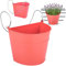 alles-meine.de GmbH Hänge - Topf/Blumentopf/Hängetopf Farbwahl Ø 22 cm - Metall - rosa/lachs/pink - HALB RUND - Hängend/mit Haken & Halterung - Aufhängen - groß - m..