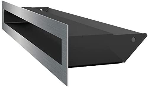 Rejilla de ventilación KRATKI Air | Rejilla de Aire Caliente 6 x 40 cm | Tierra | Rejilla de Escape para ventilación de chimeneas | Entrada de Aire en un ángulo de 45 Grados