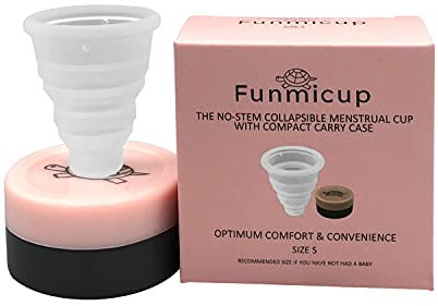 Funmi Coupe menstruelle pliable sans tige pour ceux qui n'ont pas eu un bébé - Coupe menstruelle souple et réutilisable - Taille S
