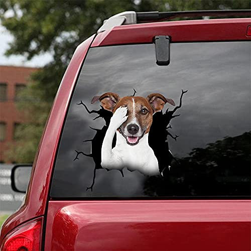 Ocean Gift Jack Russell Terrier Auto Decals, Hund Auto Aufkleber 2 Stück - Realistische Jack Russell Terrier Aufkleber für Autofenster, Wände Serie 11 Größe 20,3 x 20,3 cm