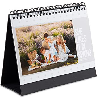 jewelora 2023 Kalender für die Wand Personalisierte Fotokalender Freistehender Desktop-Kalender 12 Monate Neujahrsgeschenk Familienfoto