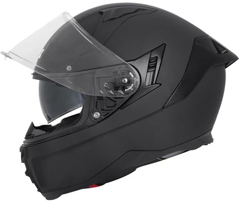 Zorax Hunter Matt Schwarz L (59-60cm) Doppelvisier Vollgesichts Motorrad Motorradhelm mit Straßenzulassung