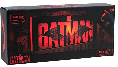 Batman Lumière logo The Officiellement licencié, Deux modes d'éclairage, Cadeau pour fans de super-héros, Noir et rouge