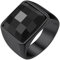 GoldChic Siegelring Frauen Männer Ring Schwarz Edelstahlring mit Stein 15MM breit Solitär Ring 57mm Eheringe Herren Schmuck Accessoires