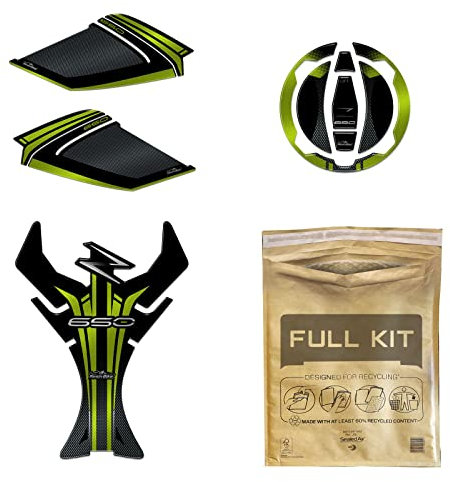 Resin Bike Aufkleber für Motorrad Kompatibel mit Kawasaki Z650 2021. Tankabdeckung und Tankdeckelschutz vor Stößen und Kratzern. 3D-Harzklebstoff Set – Stickers - Made in Italy