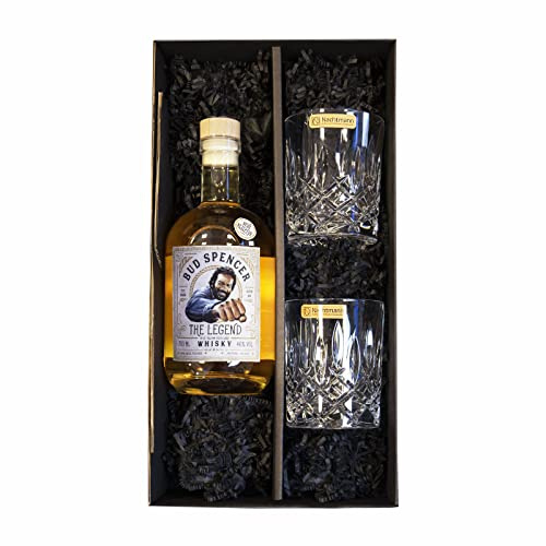 Bud Spencer Whisky (mild) 0,7 l 46% + 2 x Nachtmann Whisky-Tumbler als Geschenkset in Präsentbox by Reichelts I Das ideale Geschenk egal ob Geburtstag, Hochzeit, Veranstaltung oder Einladung
