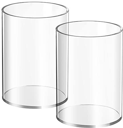 2 Stück transparente Acryl-Stifthalter runde Acryl-Bleistiftbecher transparent Make-up-Buschhalter Acryl Schreibwaren Organizer für Büro Schule Zuhause Schreibtisch Zubehör (2 Stück, rund)